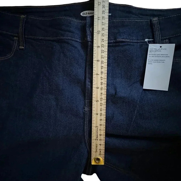 Old Navy Stretch Super Skinny Womens Jeans Plus Sz 22 Short Dark Wash New - Picture 10 of 14